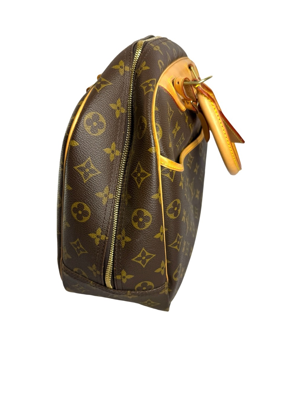 Louis Vuitton Deauville Monogram Satchel in Brown and Tan Leather Trim - Picture 5 of 16